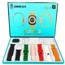 Q10 Crown Q10 7+1 Ultra 2 smartwatch - 7 strap+1 Dial smart watch - ultra watch for men & girls - PHOREX STORE